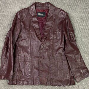 Vintage Wilsons Leather Jacket Blazer Men's 42 Fits 38-40 Burgundy Oxblood 70s